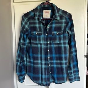 Blue Flannel Button Down Top